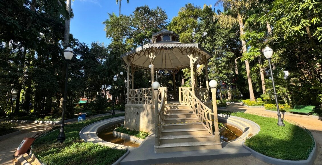 Coreto do Jardim de Cantagalo está novamente à mostra após restauração