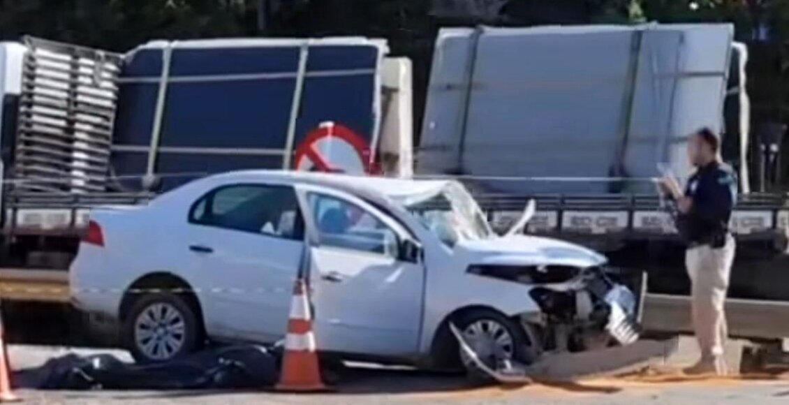 Acidente entre carro e carreta mata uma pessoa em rodovia de Carmo
