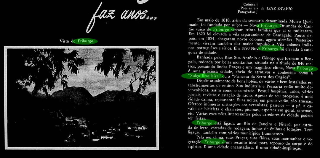 Por que Nova Friburgo é a Suíça Brasileira? 9 A representação de Nova Friburgo como Suíça Brasileira. Acervo Márcio Rodrigues Gonçalves