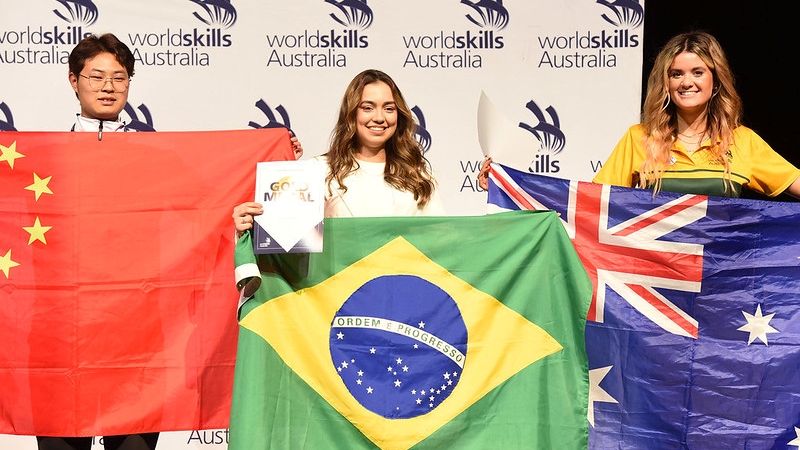 a woman holding a flag