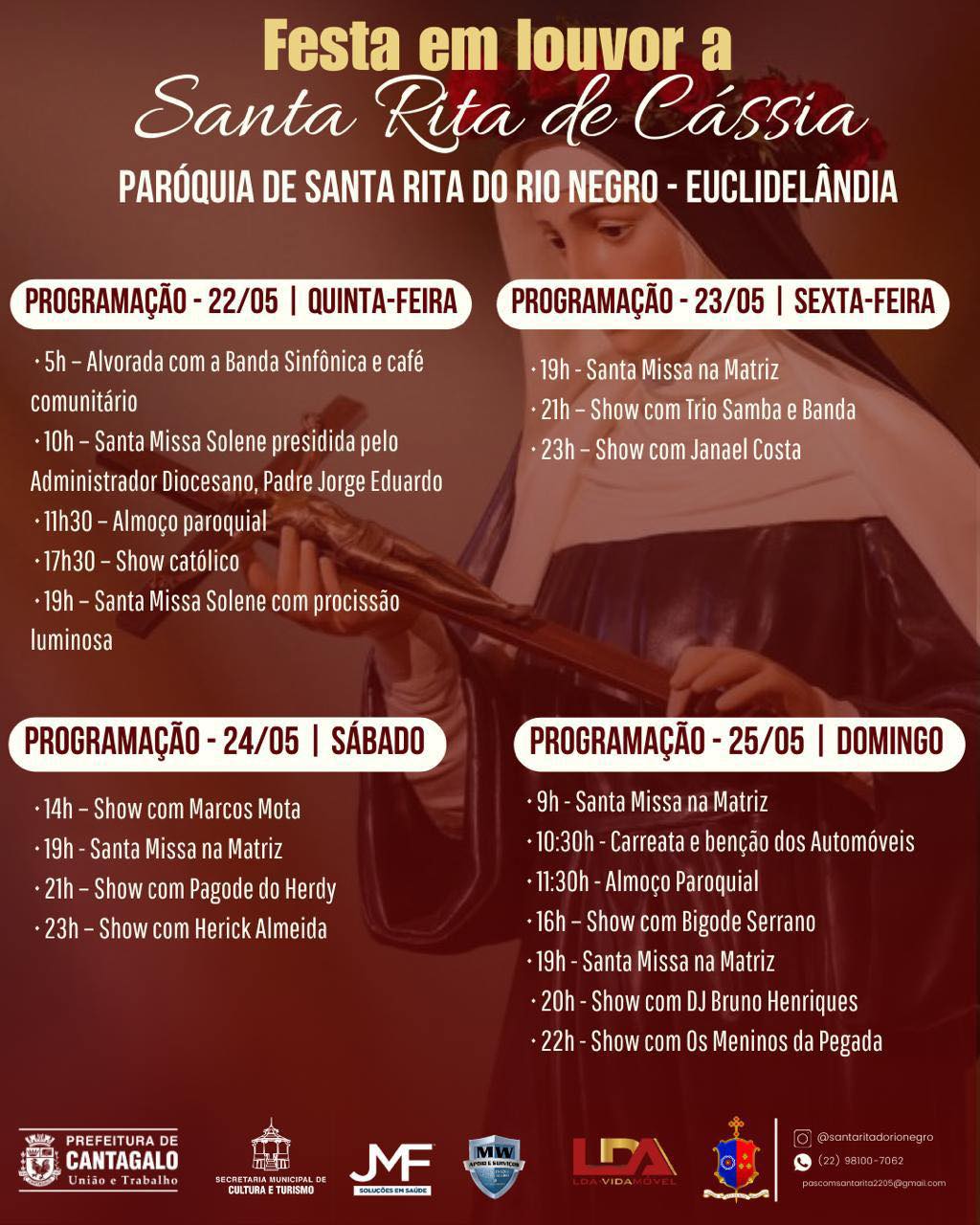 Distritos de Cantagalo celebram Festa em Louvor à Santa Rita de Cássia 2 festa euclidelandia