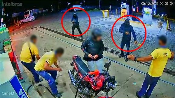 Criminosos armados e encapuzados assaltam posto em Banquete