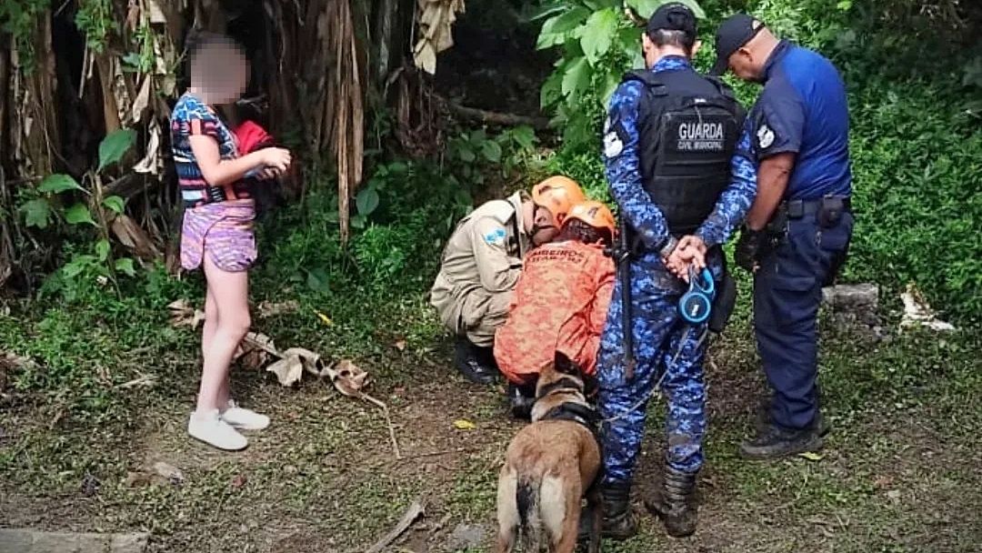 Criança desaparecida é encontrada com apoio de cão farejador em Nova Friburgo