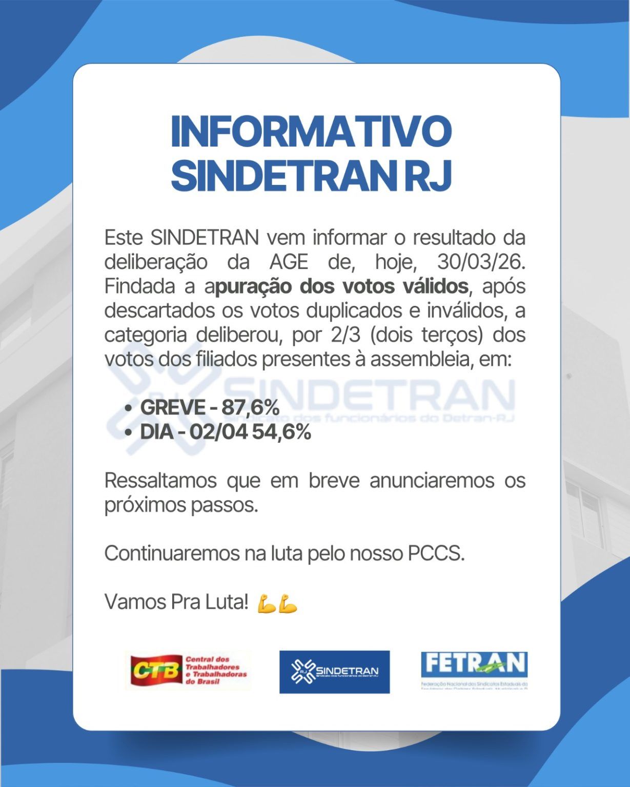 Informativo sobre greve do Detran